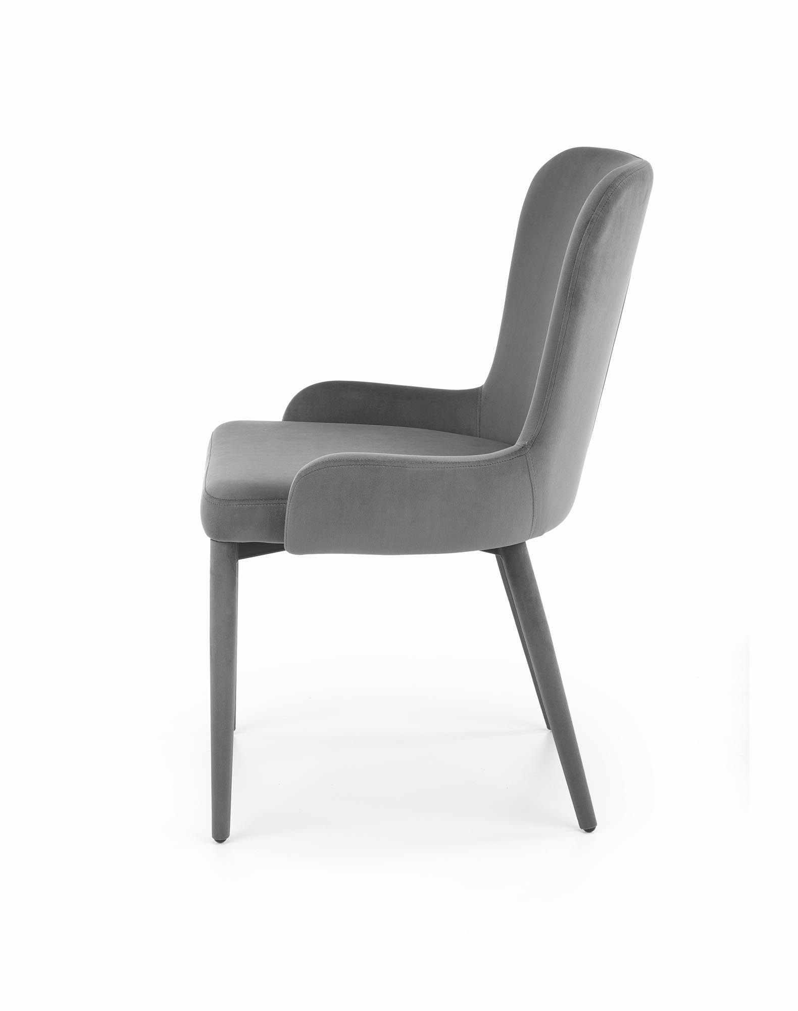 Eetkamerstoel - fluwelen stof - 55x86x57 cm - grijs
