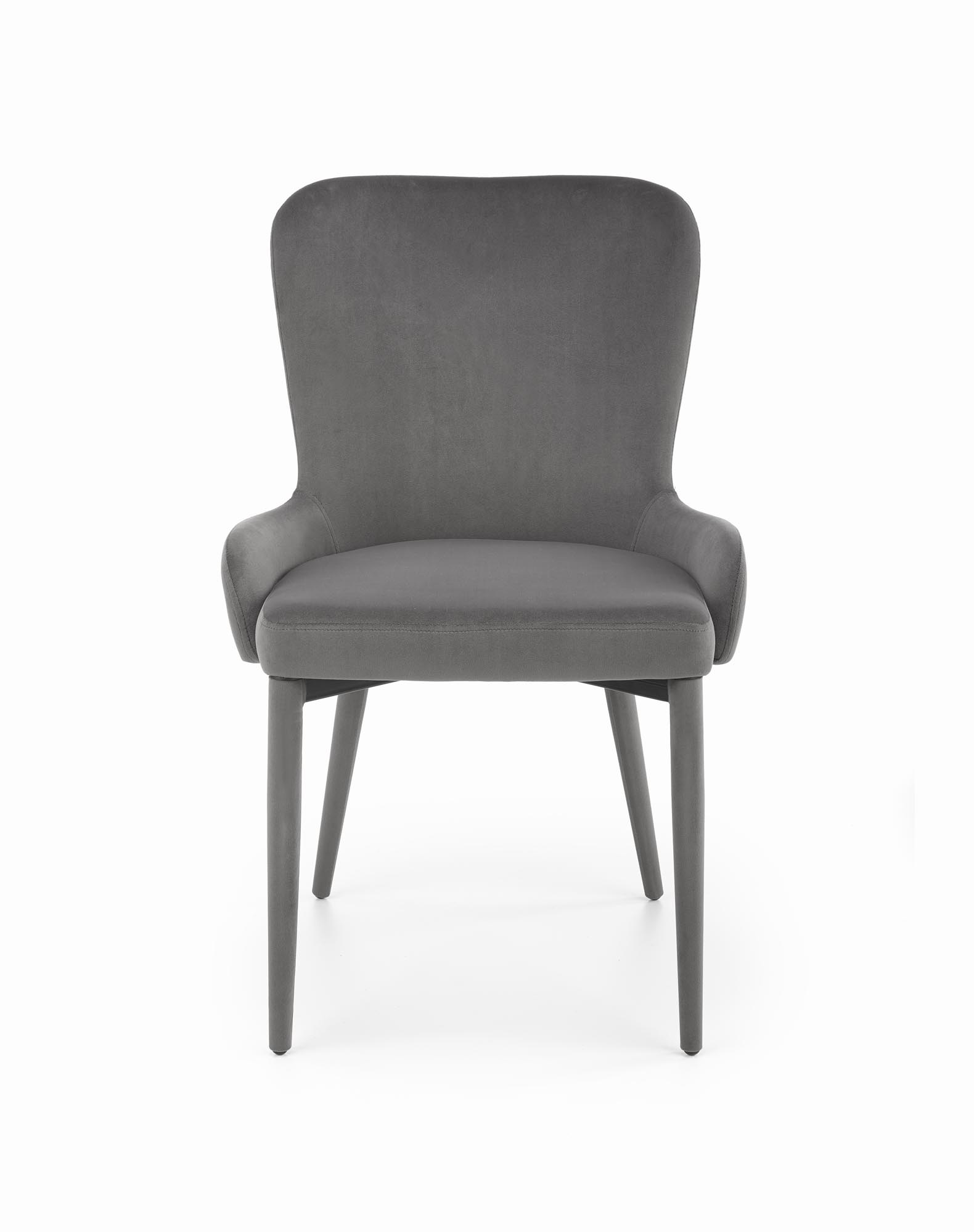 Eetkamerstoel - fluwelen stof - 55x86x57 cm - grijs