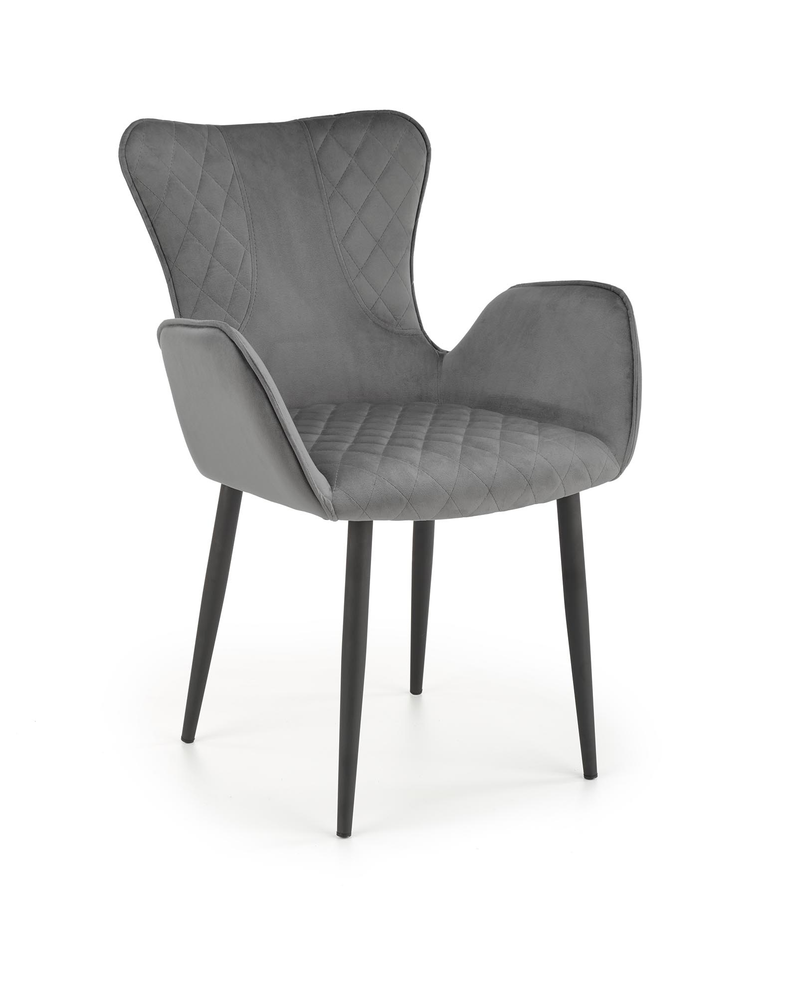 Eetkamerstoel - fluwelen stof - 56x80x56 cm - grijs