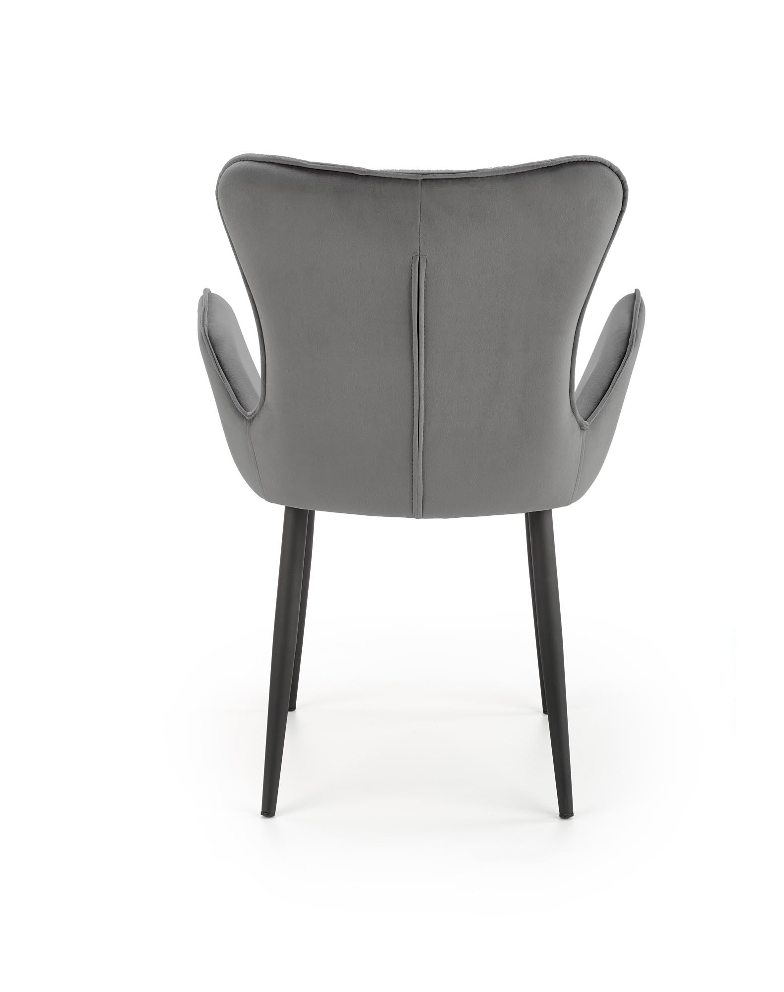 Eetkamerstoel - fluwelen stof - 56x80x56 cm - grijs