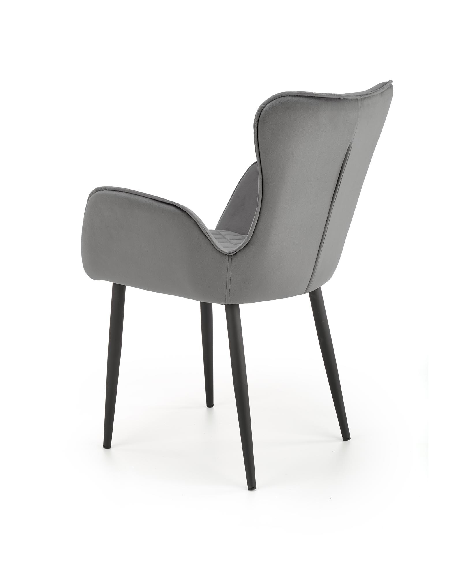 Eetkamerstoel - fluwelen stof - 56x80x56 cm - grijs