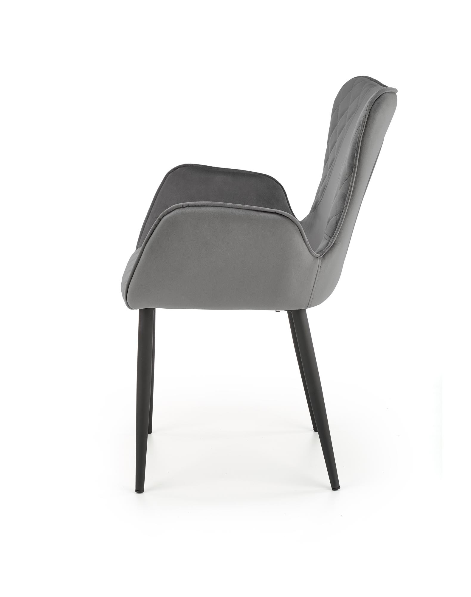 Eetkamerstoel - fluwelen stof - 56x80x56 cm - grijs
