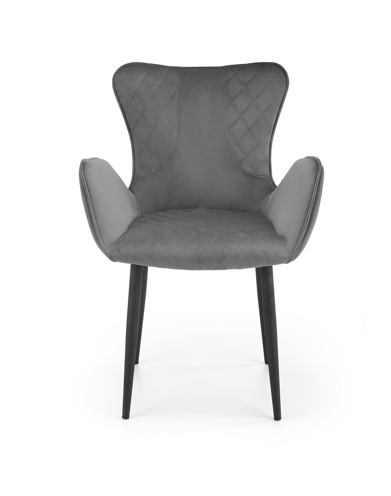 Eetkamerstoel - fluwelen stof - 56x80x56 cm - grijs