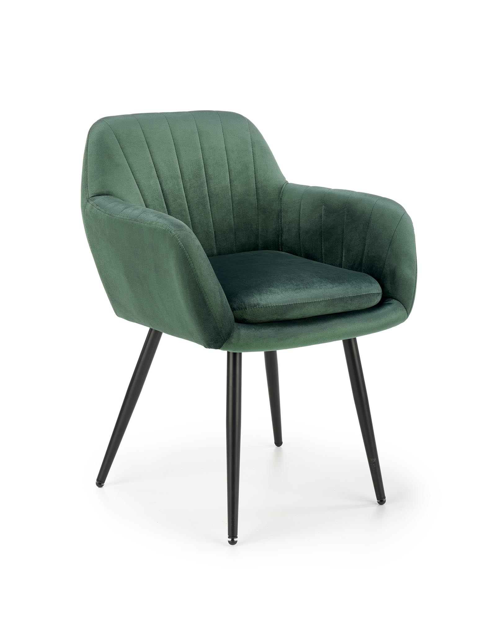 Eetkamerstoel - fluwelen stof - 58x80x53 cm - groen