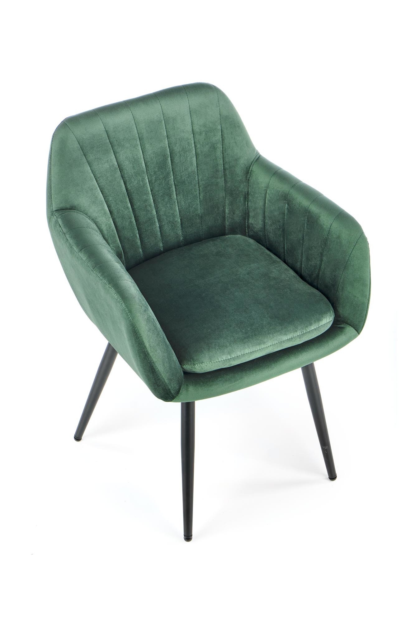 Eetkamerstoel - fluwelen stof - 58x80x53 cm - groen
