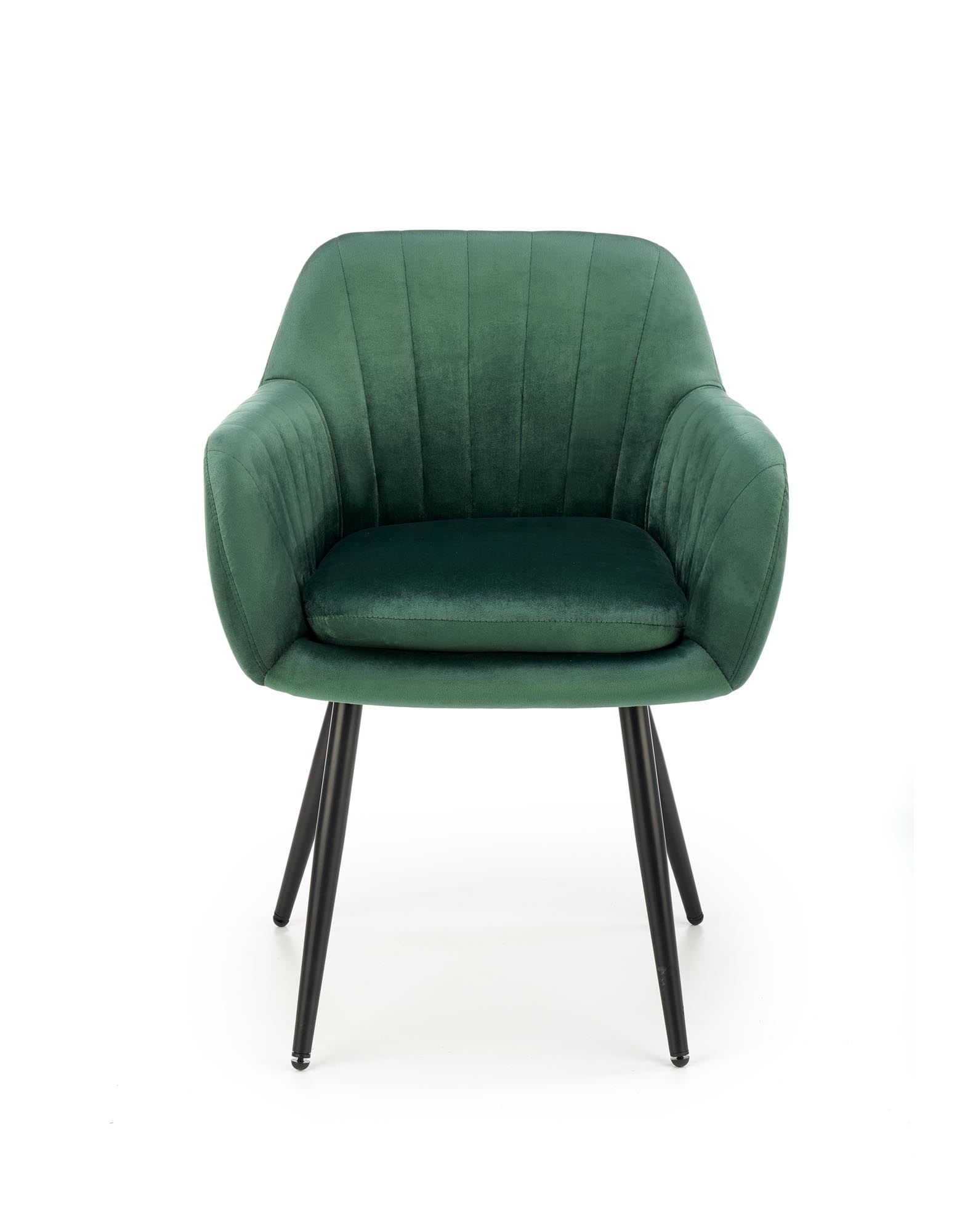Eetkamerstoel - fluwelen stof - 58x80x53 cm - groen