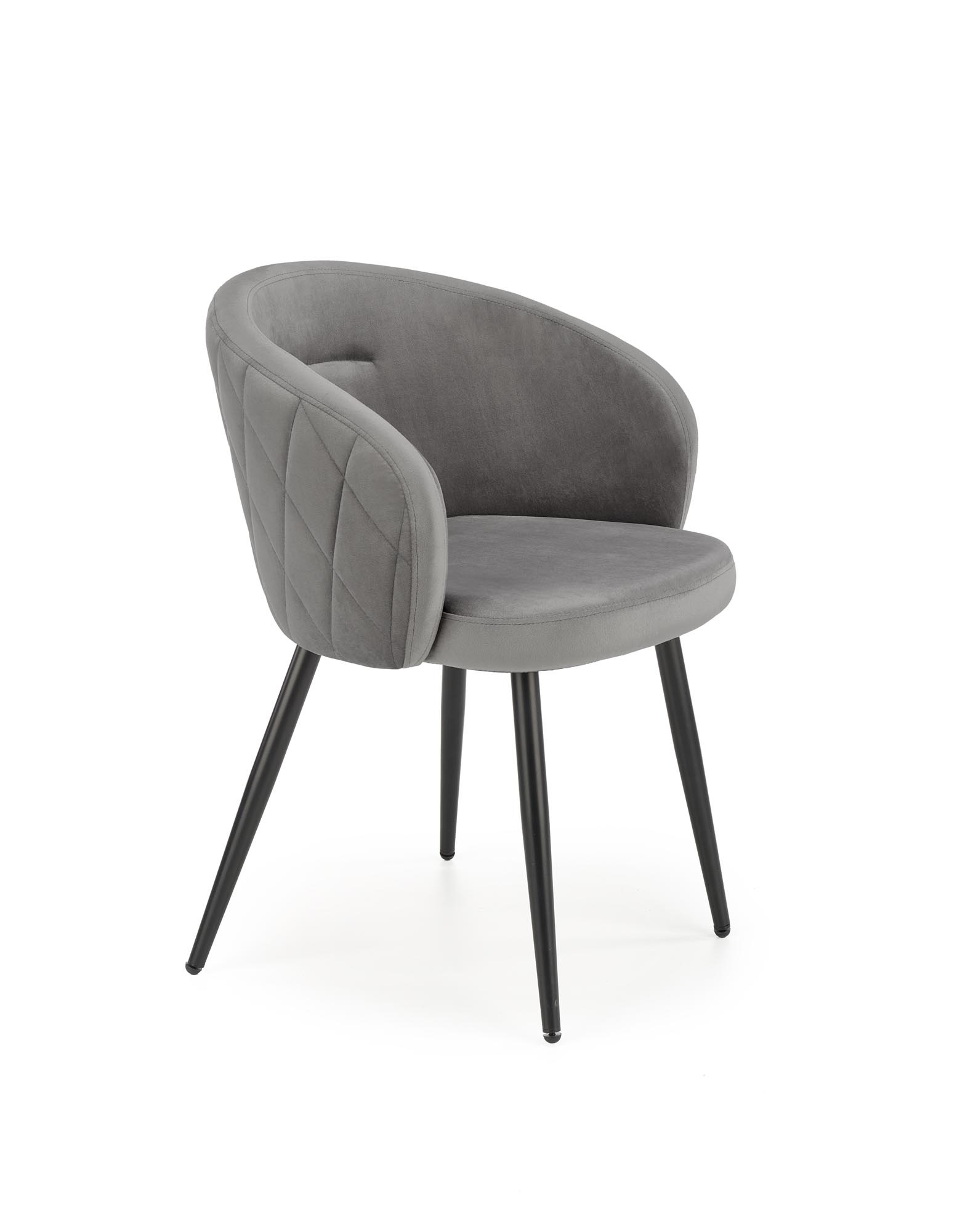 Eetkamerstoel - fluwelen stof - 61x77x54 cm - grijs