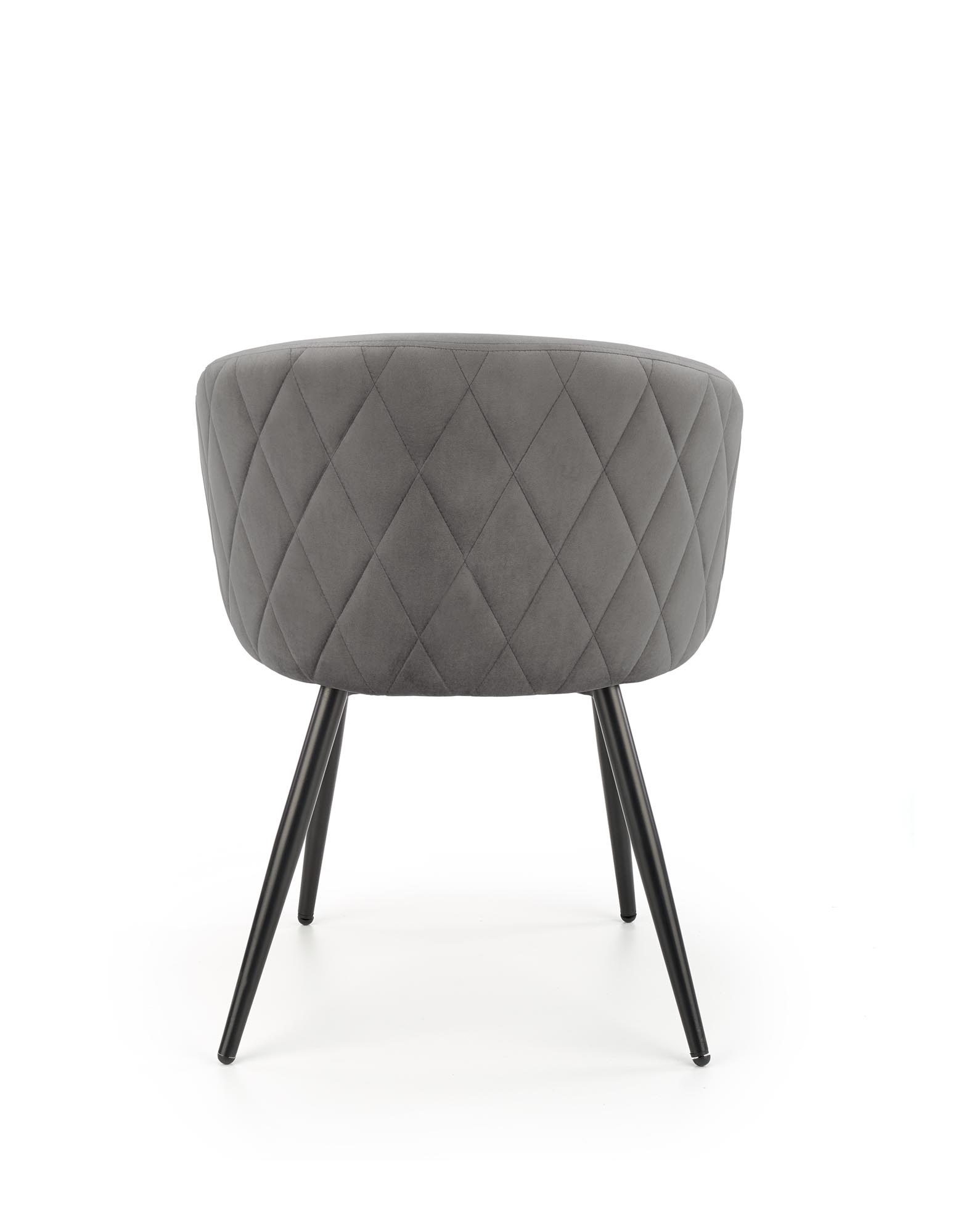Eetkamerstoel - fluwelen stof - 61x77x54 cm - grijs