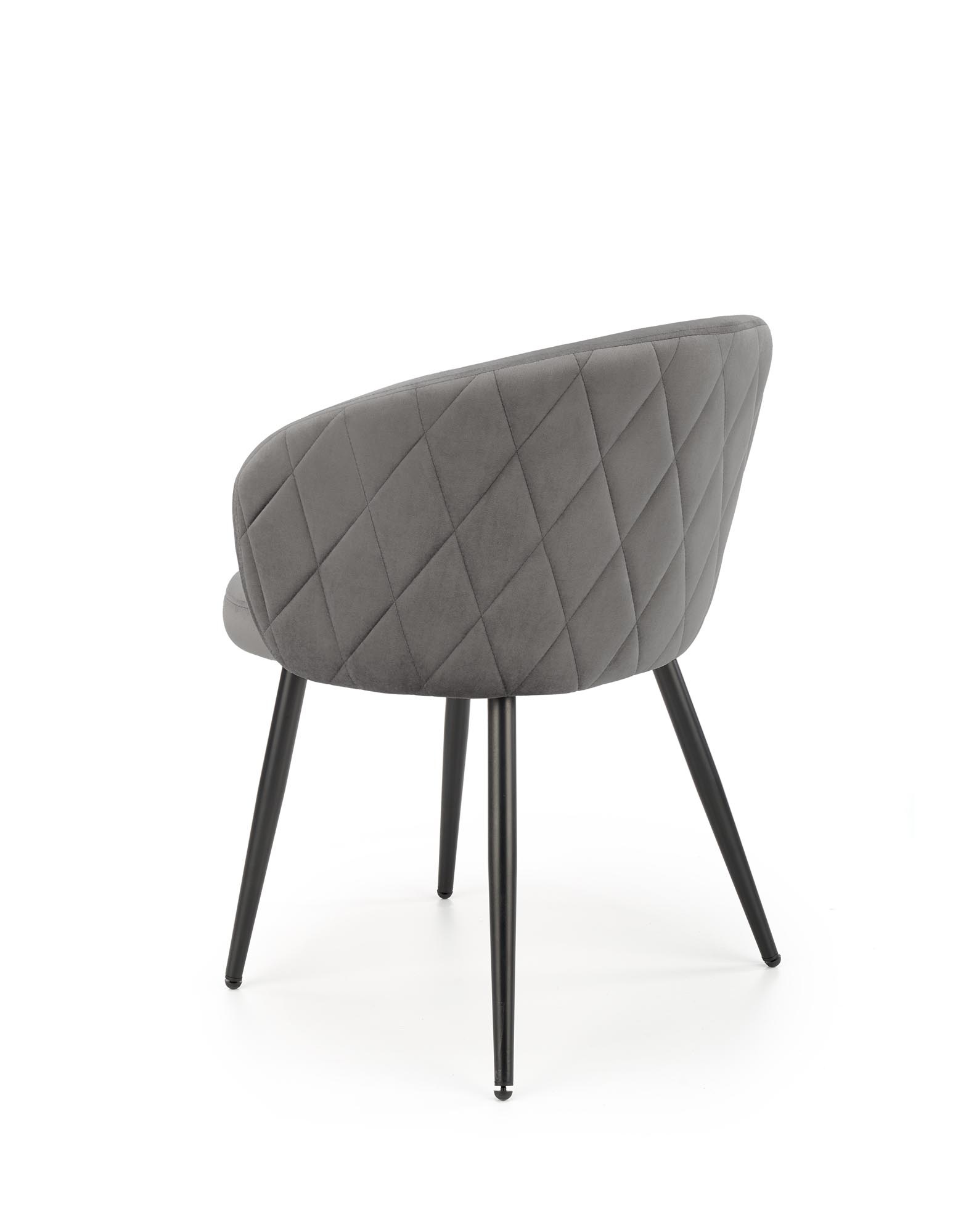 Eetkamerstoel - fluwelen stof - 61x77x54 cm - grijs