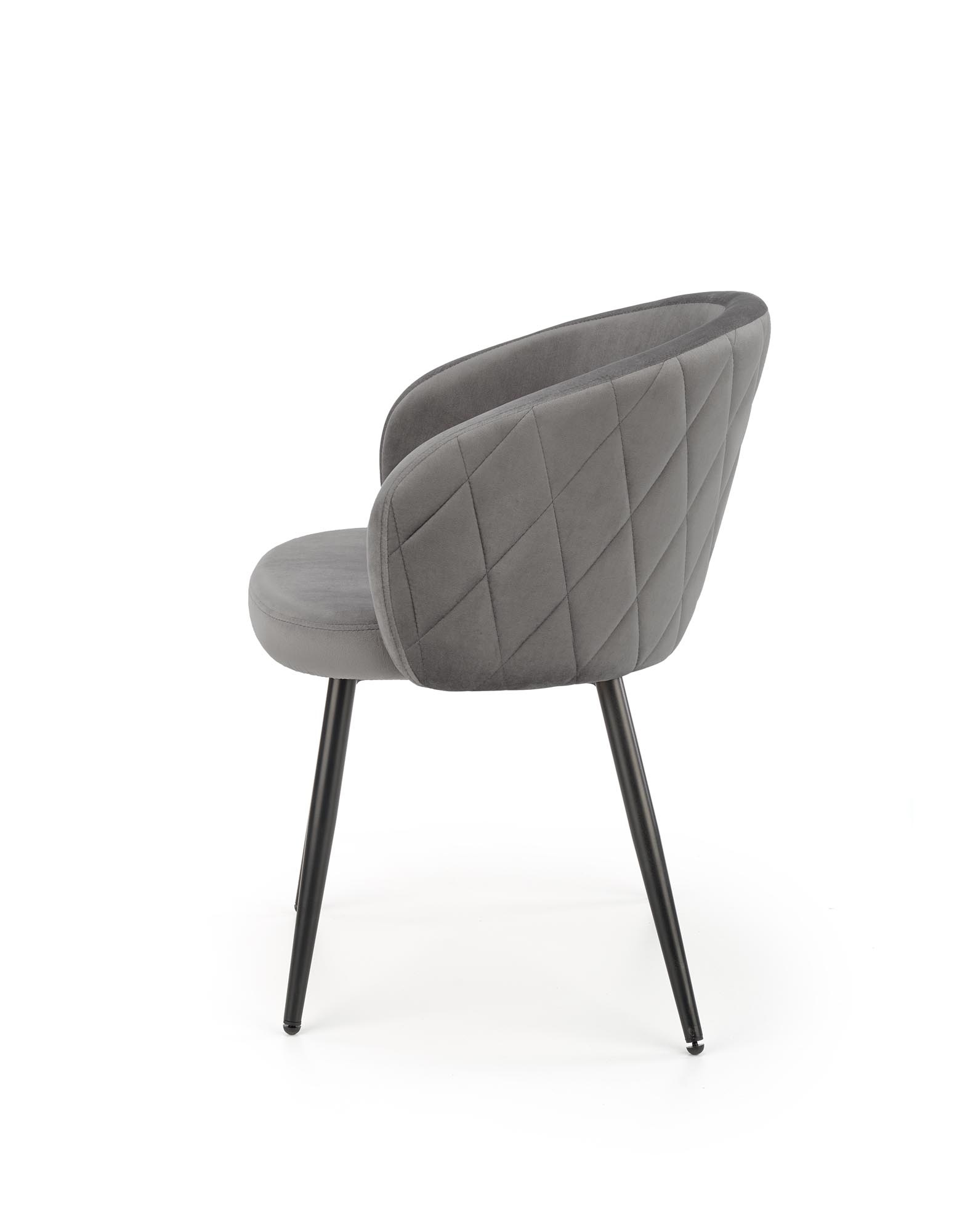 Eetkamerstoel - fluwelen stof - 61x77x54 cm - grijs