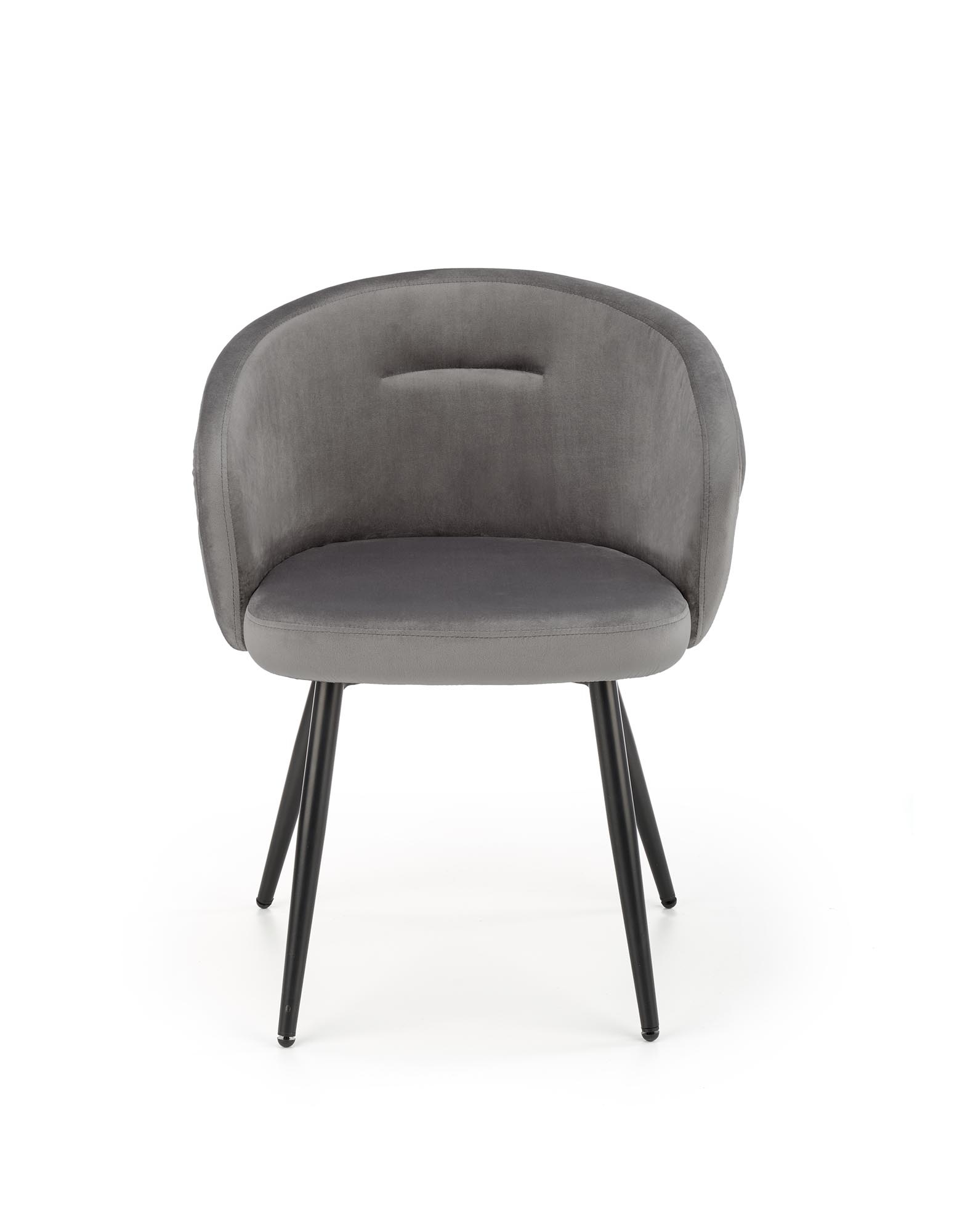Eetkamerstoel - fluwelen stof - 61x77x54 cm - grijs