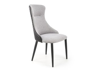 Eetkamerstoel - stof - 53x97x54 cm - grijs zwart