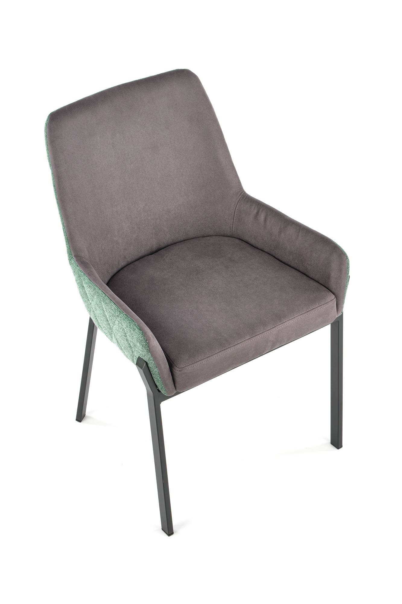 Eetkamerstoel - stof - 55x86x54 cm - groen zwart