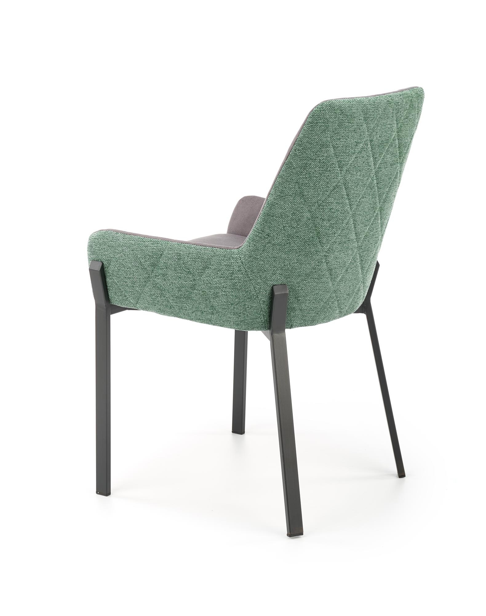 Eetkamerstoel - stof - 55x86x54 cm - groen zwart