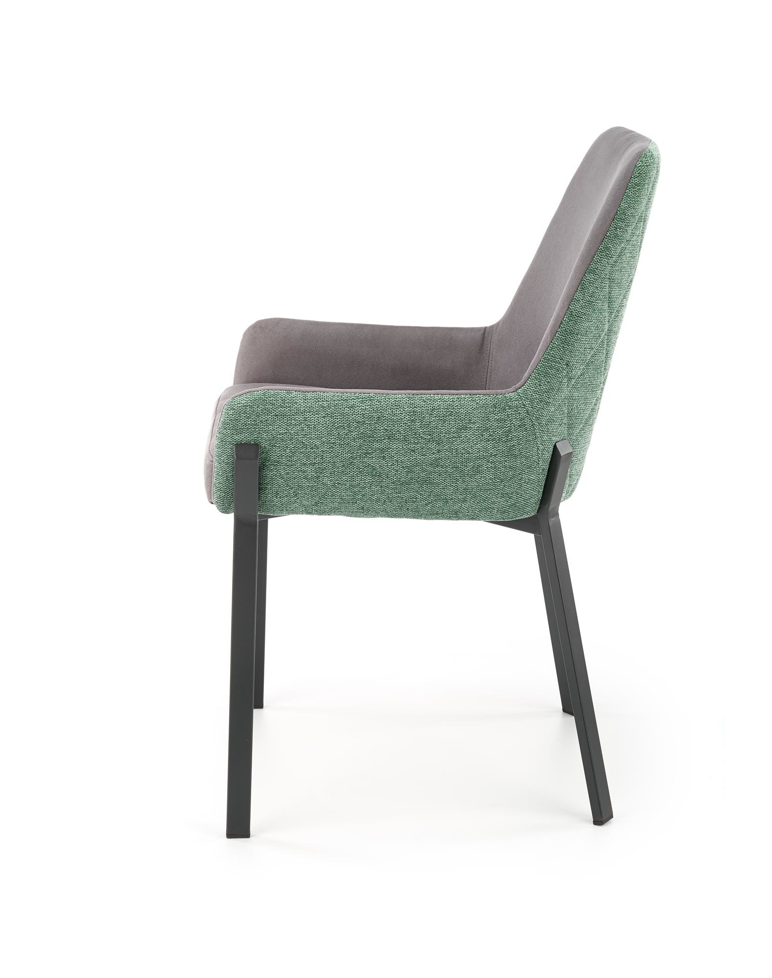 Eetkamerstoel - stof - 55x86x54 cm - groen zwart