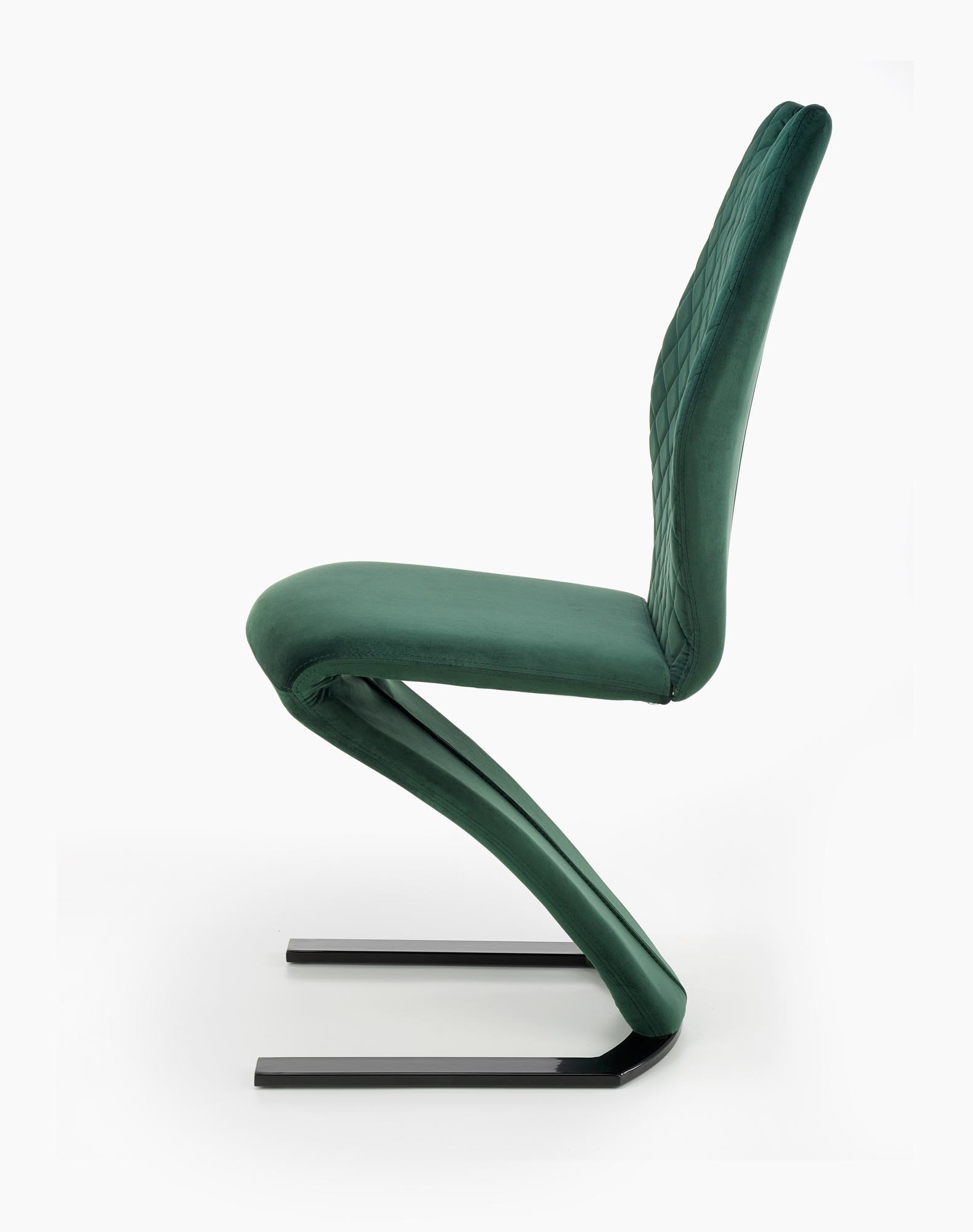 Eetkamerstoel - fluwelen stof - 46x102x61 cm - groen