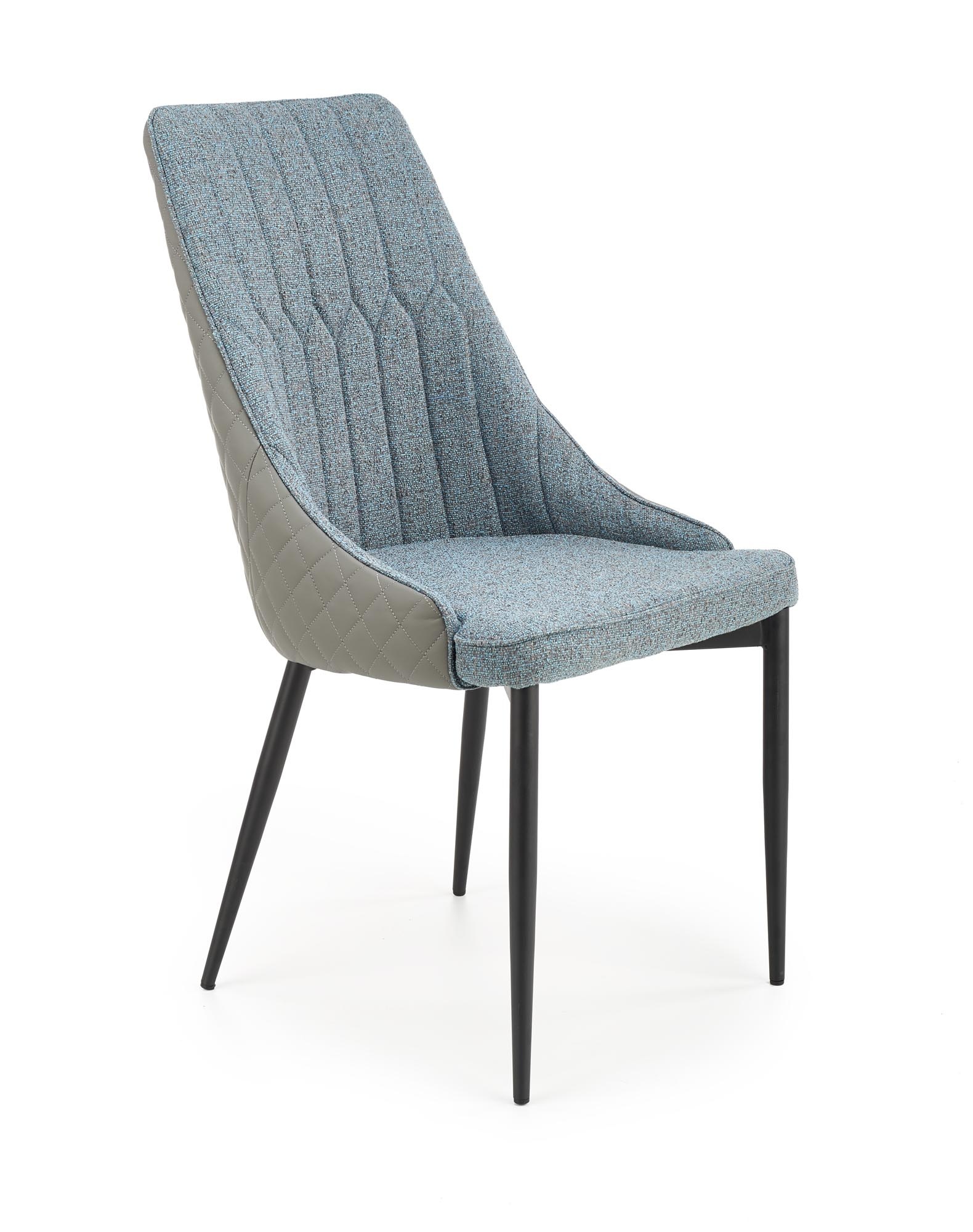Eetkamerstoel - stof - 50x95x54 cm - blauw grijs