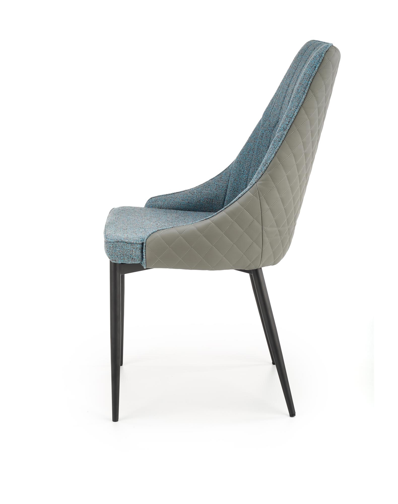 Eetkamerstoel - stof - 50x95x54 cm - blauw grijs