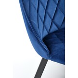 Eetkamerstoel - fluwelen stof - 44x85x58 cm  - blauw