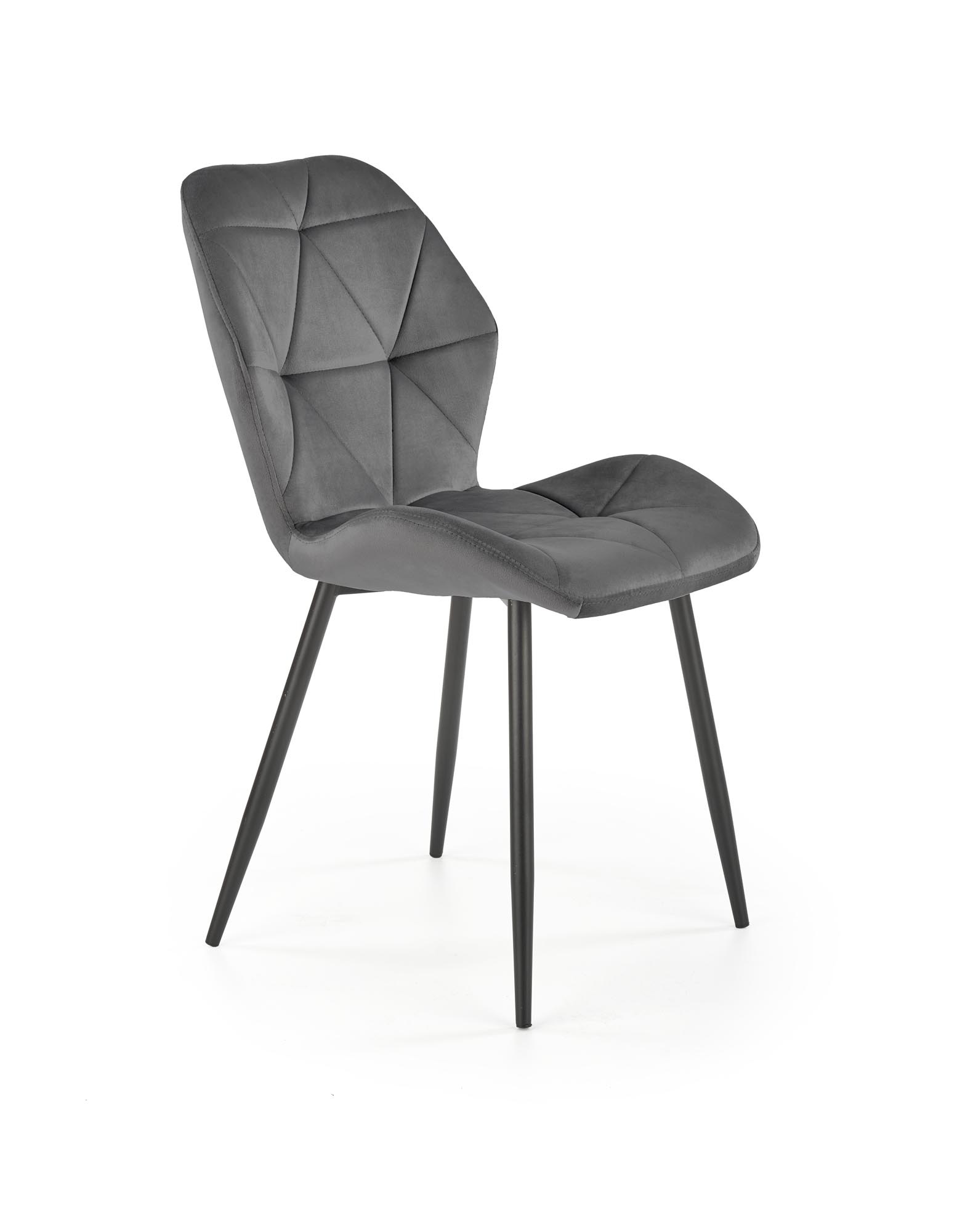 Eetkamerstoel - fluwelen stof - 48x86x53 cm - grijs