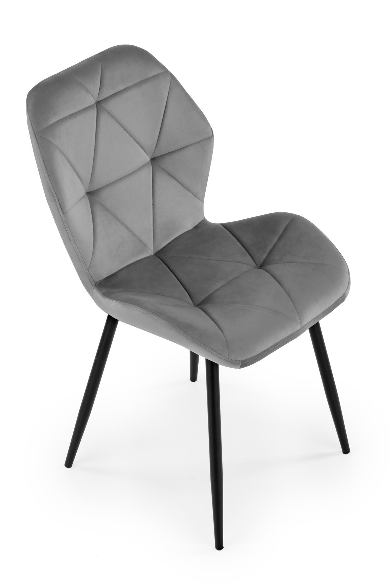 Eetkamerstoel - fluwelen stof - 48x86x53 cm - grijs