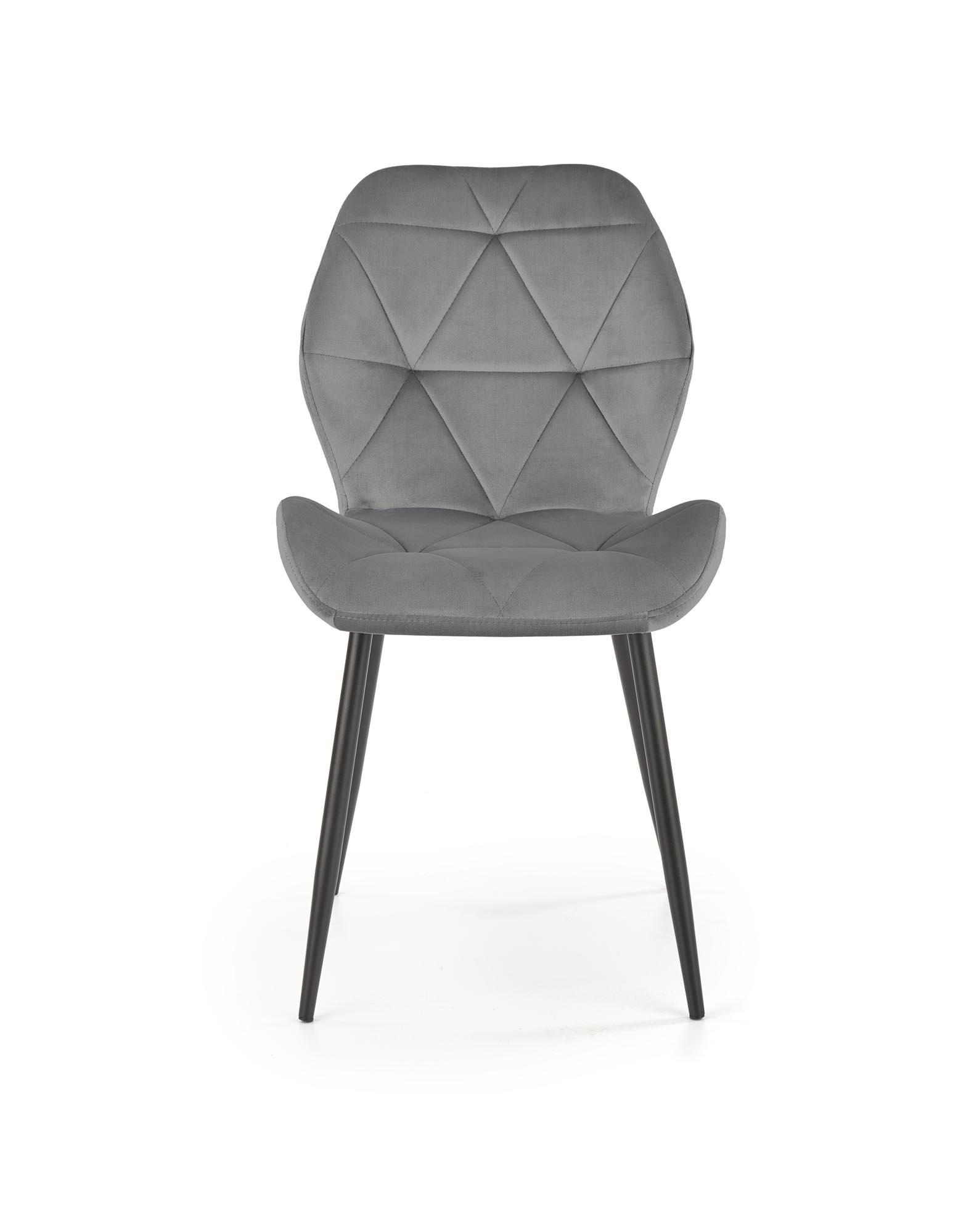 Eetkamerstoel - fluwelen stof - 48x86x53 cm - grijs