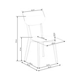 BUGGI - eetkamerstoel - hout - 45x81x50 cm - wit