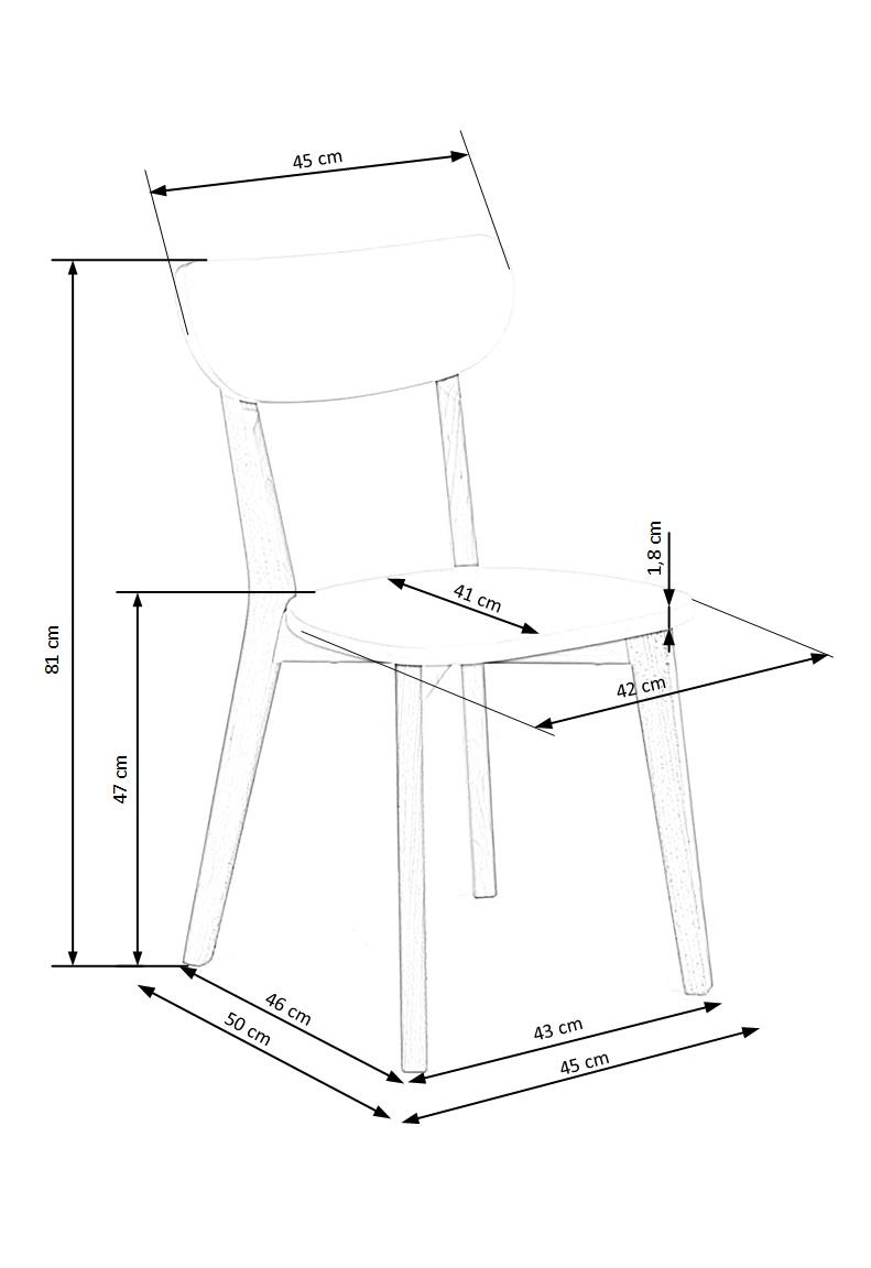 BUGGI - eetkamerstoel - hout - 45x81x50 cm - wit