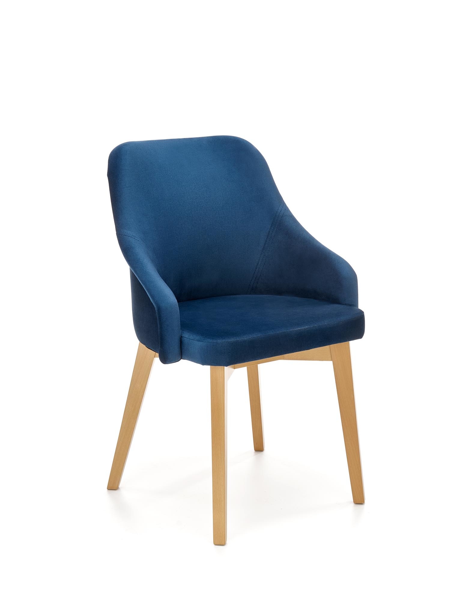 TOLEDO - eetkamerstoel - beukenhout - fluweel - marineblauw