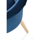 TOLEDO - eetkamerstoel - beukenhout - fluweel - marineblauw