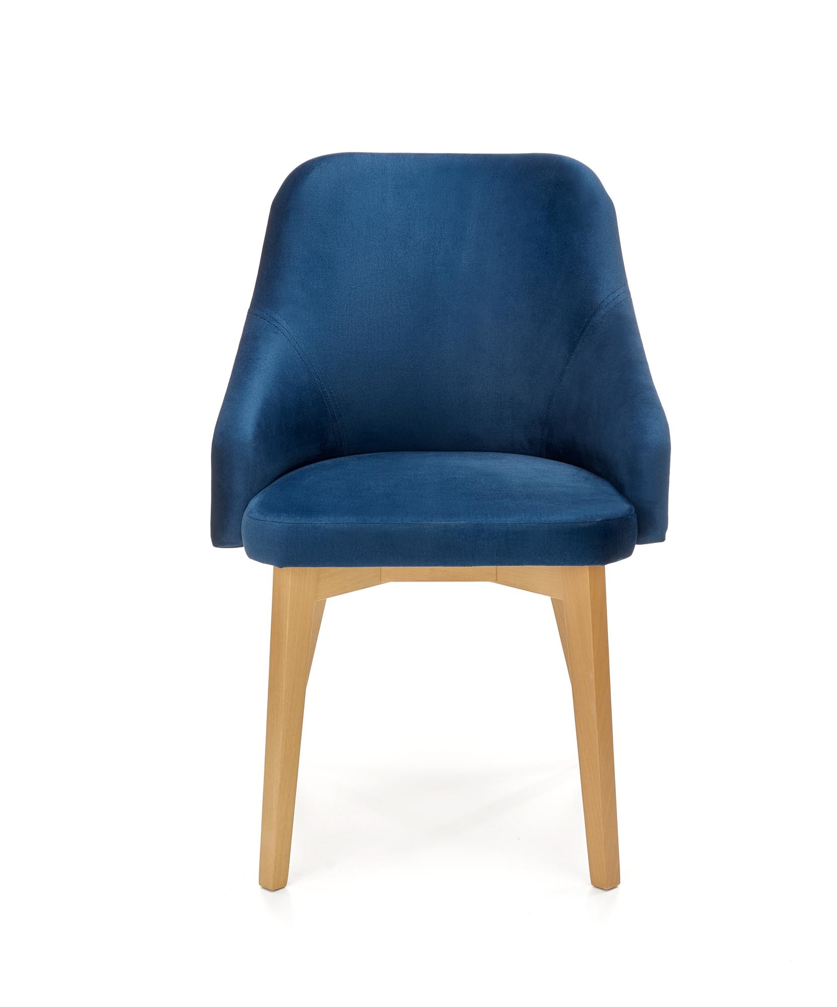 TOLEDO - eetkamerstoel - beukenhout - fluweel - marineblauw