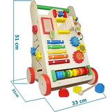 Educatieve loopwagen - 51x33x31cm - Multifunctioneel - Multicolor