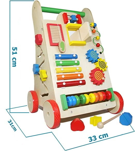 Educatieve loopwagen - 51x33x31cm - Multifunctioneel - Multicolor