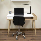 Bureaustoel - 48x36x73-81cm - Gewatteerd Eco-leer - Zwart