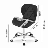 Bureaustoel - 48x36cm - Gewatteerd Velours - Marine