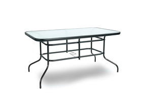 Terras tafel - 140x80cm - Gehard glas - Zilver