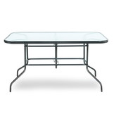 Terras tafel - 140x80cm - Gehard glas - Zilver