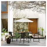 Terras tafel - 140x80cm - Gehard glas - Zilver