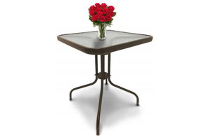 Terrastafel - 60x60cm - Gehard glas - Bruin