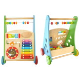 Houten loopwagen - 45,5x36x31cm - Educatief - Multicolor