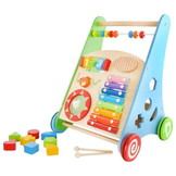 Houten loopwagen - 45,5x36x31cm - Educatief - Multicolor