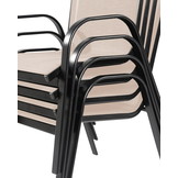 Tuinstoel - 54x65x89cm - Textielbekleding - beige