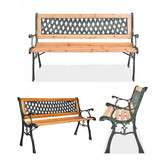 Tuinbank - 125x73x38cm - Houten - Populierenhout + Grafiet/Groen