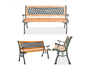 Tuinbank - 125x73x38cm - Houten - Populierenhout + Grafiet/Groen