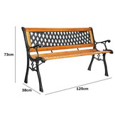 Tuinbank - 125x73x38cm - Houten - Populierenhout + Grafiet/Groen