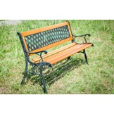 Tuinbank - 125x73x38cm - Houten - Populierenhout + Grafiet/Groen