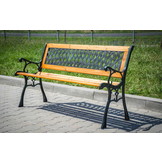 Tuinbank - 125x73x38cm - Houten - Populierenhout + Grafiet/Groen