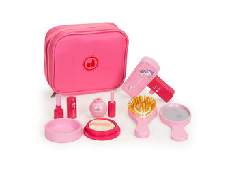 Kinder beauty set - 17x7x15cm - 6 accessoires - roze