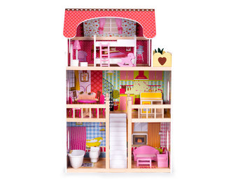 Poppentheater - 59x33x90 - Houten - Framboos Kleur