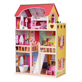 Poppentheater - 59x33x90 - Houten - Framboos Kleur